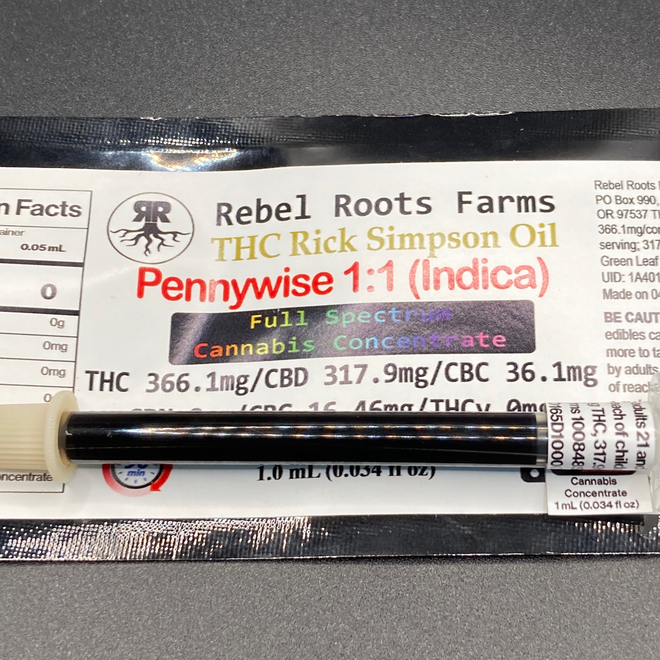 Pennywise - 1G Indica 1:1 CBD:THC RSO